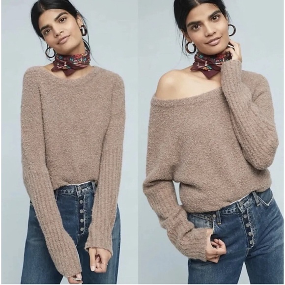 Anthropologie Sleeping On Snow Lavinia Tan Oversized Sweater, size XS - Picture 1 of 13